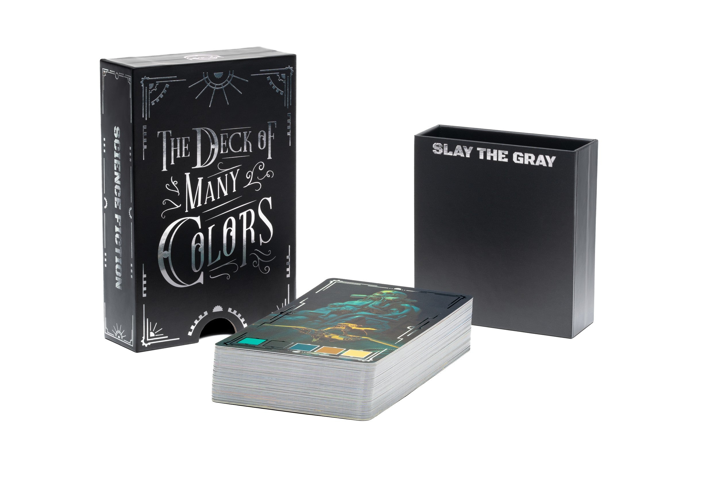 Deck of Many Colors Sci-Fi edition — box with cards beside it
